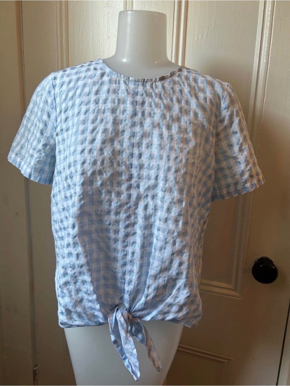 Madewell Light Blue Gingham Top